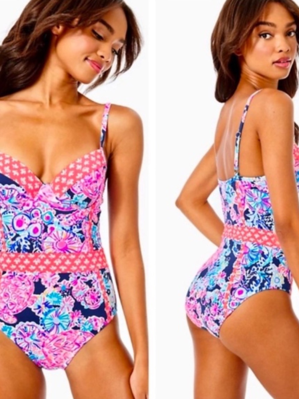 Lilly Pulitzer Palma Underwire One Piece Swimsuit Size 8